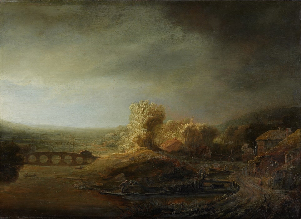 DEEDS NEWS - courtesy of smb - Gemäldegalerie - Rembrandt - Landschaft mit Bogenbrücke