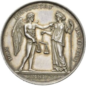 DEEDS NEWS - Courtesy of Bode Museum - Abraham Abramson, Medaille auf den Frieden von Amiens, VS, 1802, Silber, ex Slg. Thomas Würtenberger