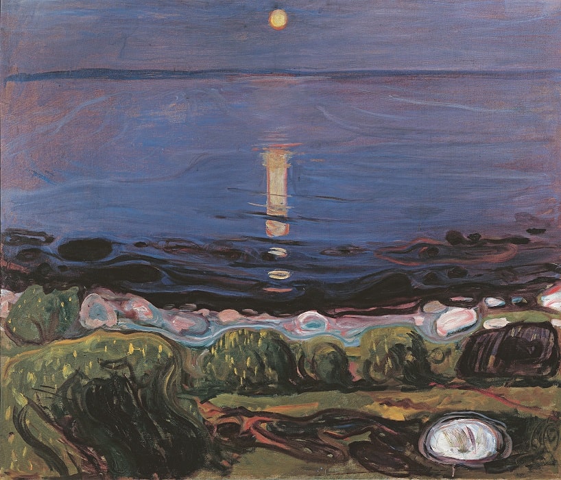 DEEDS NEWS - Courtesy of Museum Barberini - Edvard Munch, Summer Night by the Beach, 1902–03, Oil on canvas, 103 × 120 cm, © Photo Österreichische Galerie Belvedere,Vienna